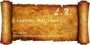 Lindtner Nándor névjegykártya
